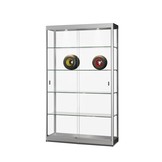 Glass display cabinet GPC 1200 silver with LED top lights