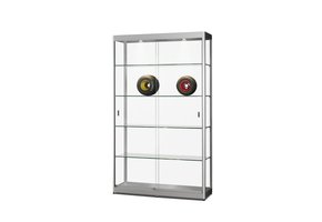 Vitrine GPC 1200 zilver met LED plafondspots