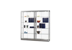 Glass display cabinet GPC 1976 silver with LED top lights