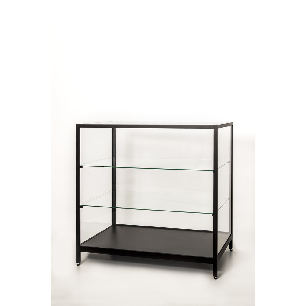 Counter display case in black 100cm with shelves SDB Vitrine SDB