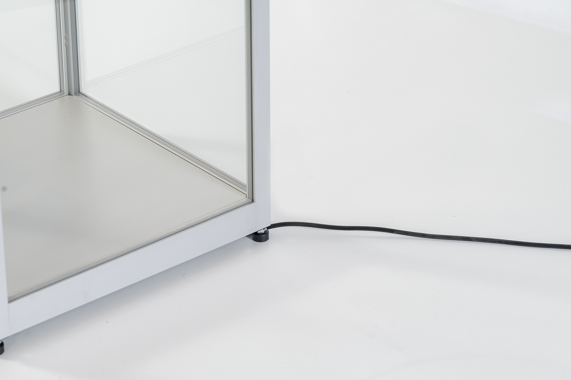 Glass display cabinet GPC 1200 silver with LED top lights