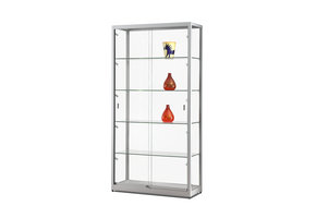 Glass display cabinet 311 1000 silver with LED side lights