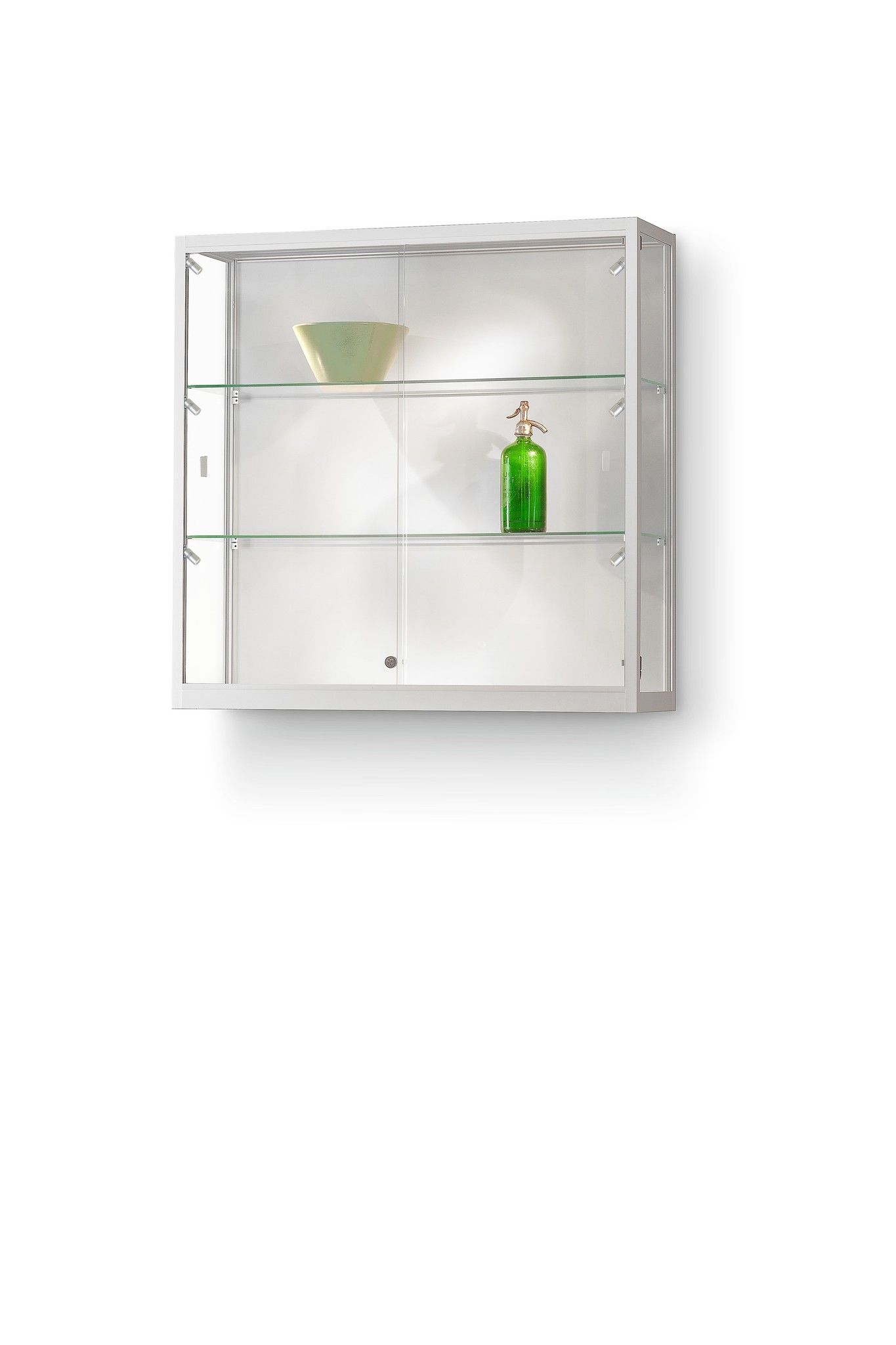 Wall cabinet 111 1000 silver with LED side lights