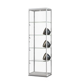 Vitrine 115 600 zilver met LED plafondspot en LED zijspots