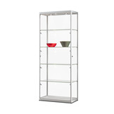 Glass display cabinet 115 800 silver with LED top- and side lights