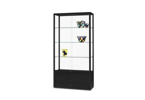 Glass display cabinet WME 1000 black with storage