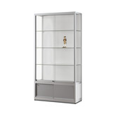 Vitrine 311 1000 silber mit Unterschrank und LED Streifen