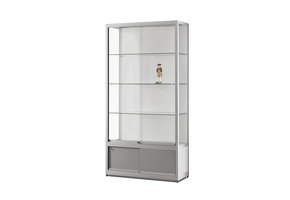 Vitrine 311 1000 silber mit Unterschrank und LED Streifen