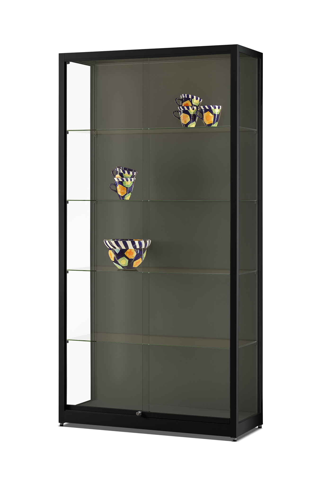 Glass display cabinet 311 1000 black with LED strips