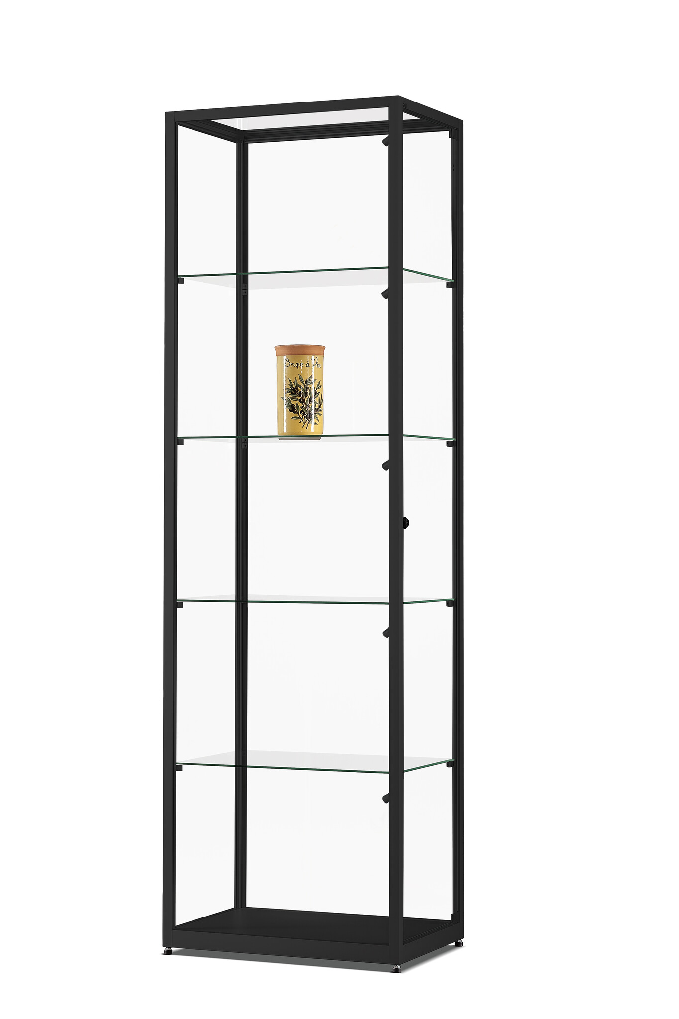 Vitrine 111 600 zwart met LED zijspots