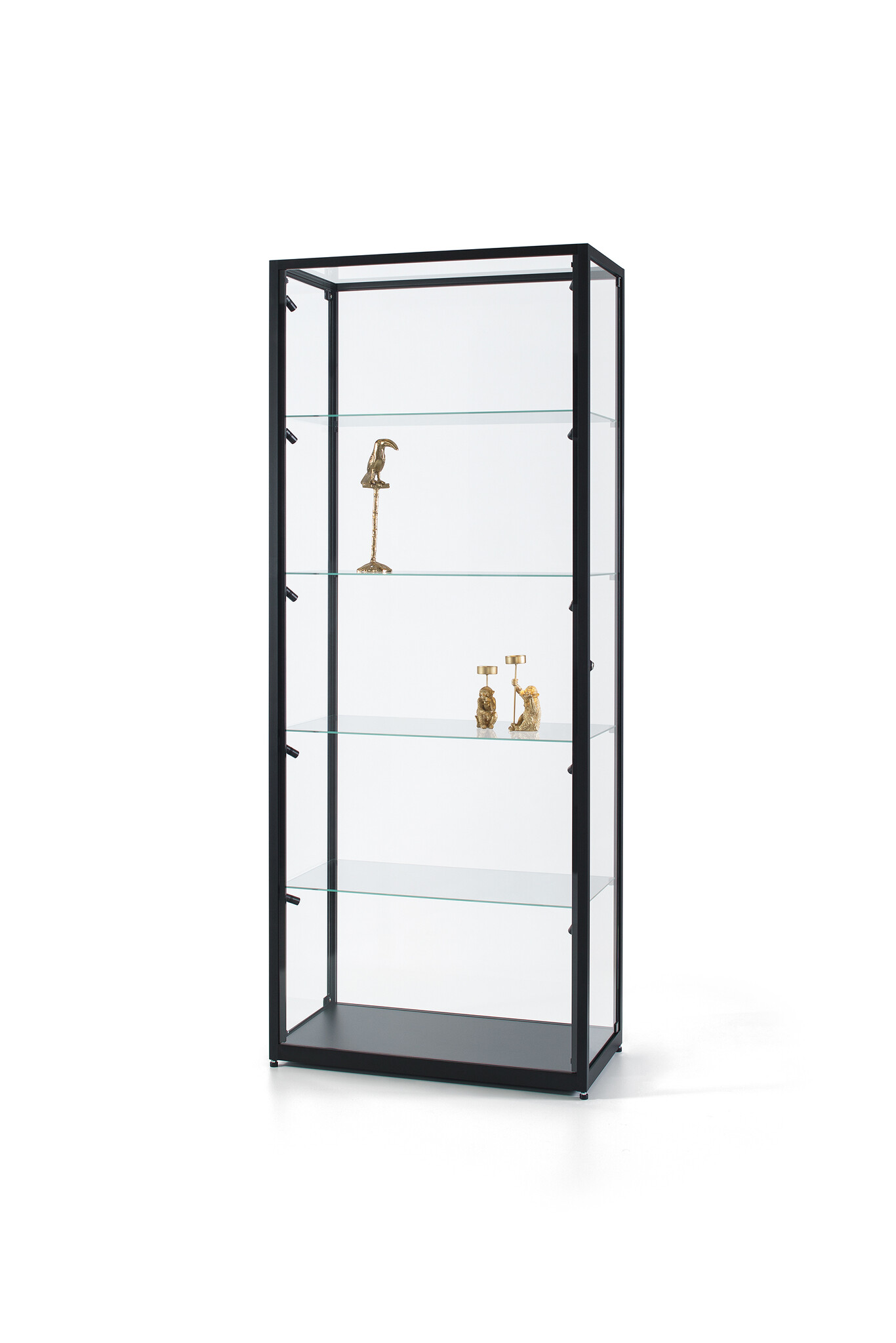 Vitrine 111 800 zwart met  LED zijspots