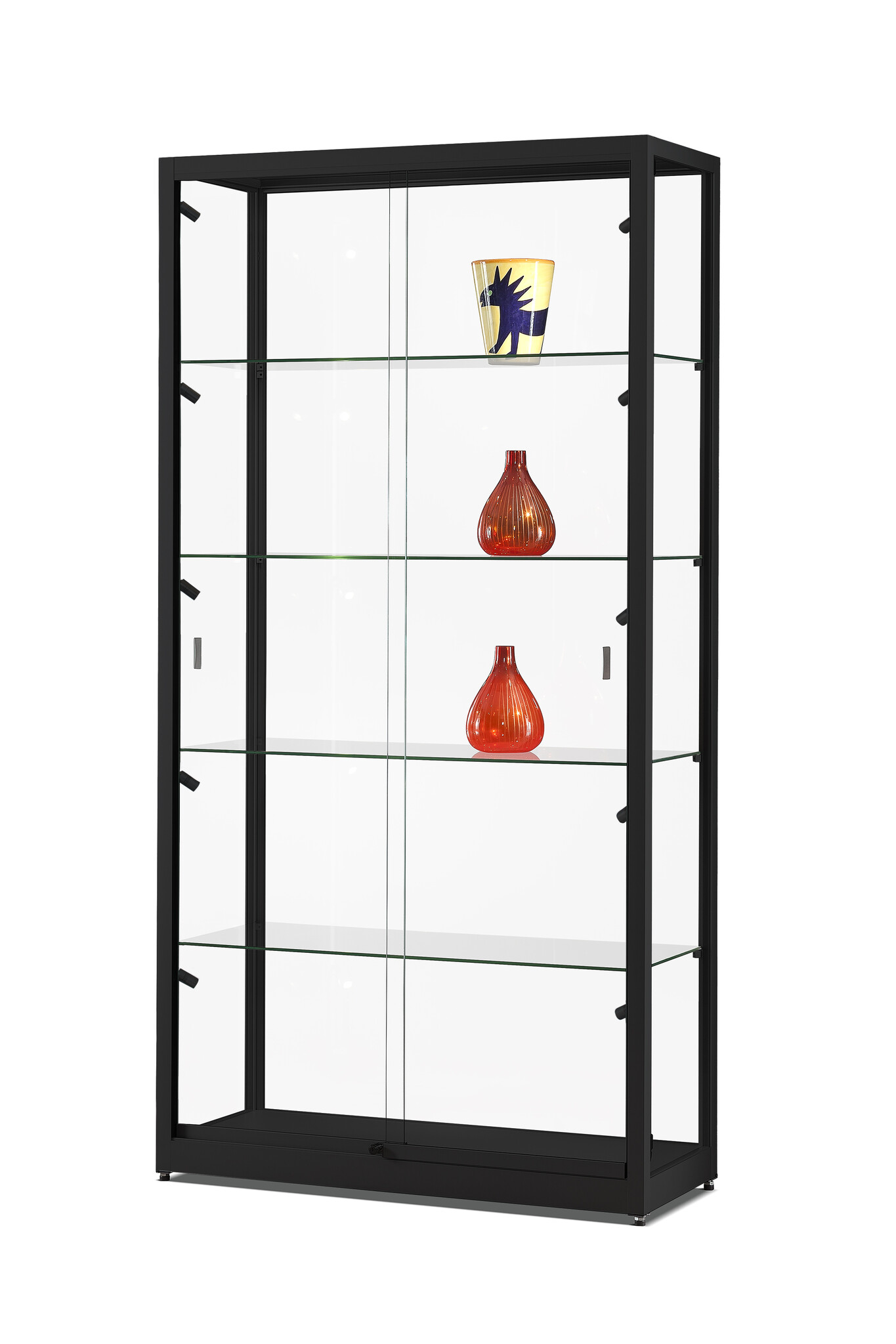 Vitrine 311 1000 zwart met LED zijspots