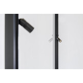 Vitrine 115 500 silber mit Unterschrank, LED Deckenspot und Seitenbeleuchtung