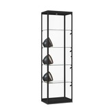 Vitrine 115 600 zwart met LED plafondspot en LED zijspots