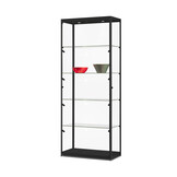 Vitrine 115 800 schwarz mit LED Decken- und Seitenbeleuchtung