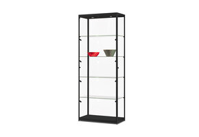 Vitrine 115 800 schwarz mit LED Decken- und Seitenbeleuchtung