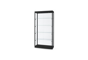 Vitrine 315 1000 schwarz mit LED Deckenspots und Seitenbeleuchtung