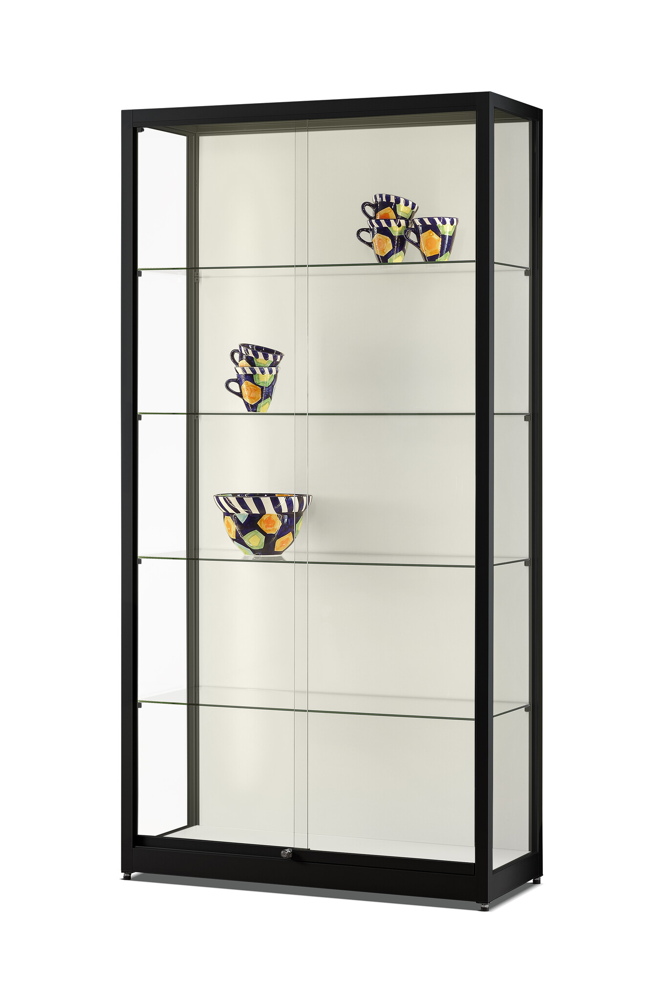 Vitrine 311 1000 HAW schwarz mit LED Streifen