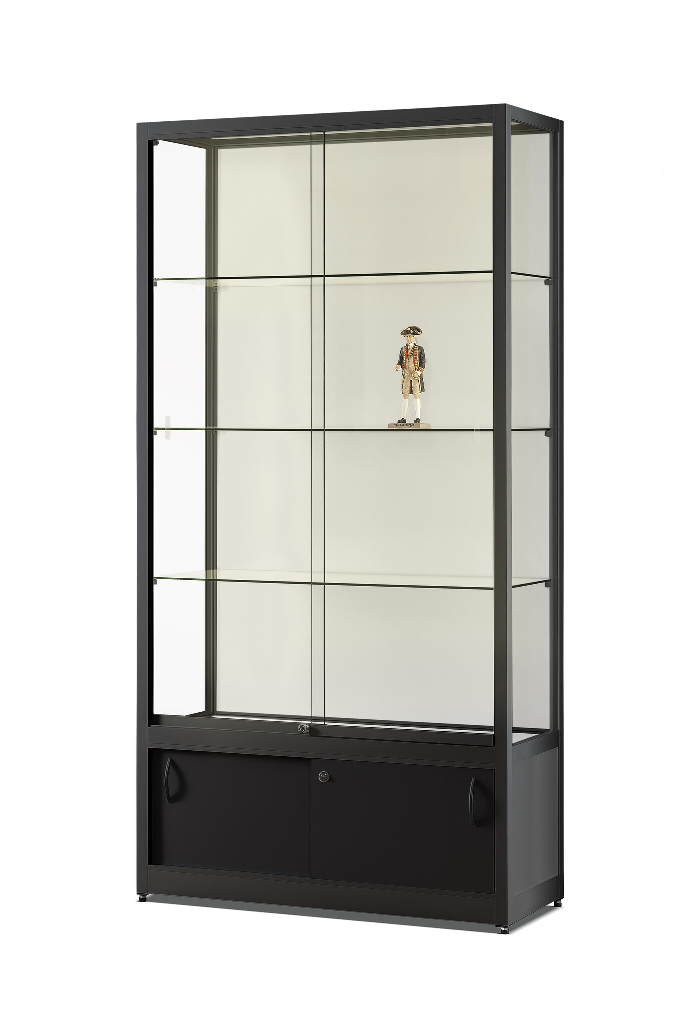 Vitrine 311 1000 HAW  zwart met onderkast en ledstrips