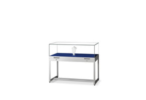 Table showcase TGV 1200 silver with gassprings