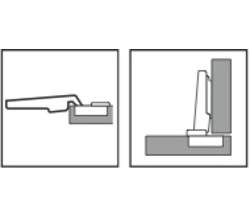 BLUM 110º schroeftop zonder veer voorslaand/opliggend