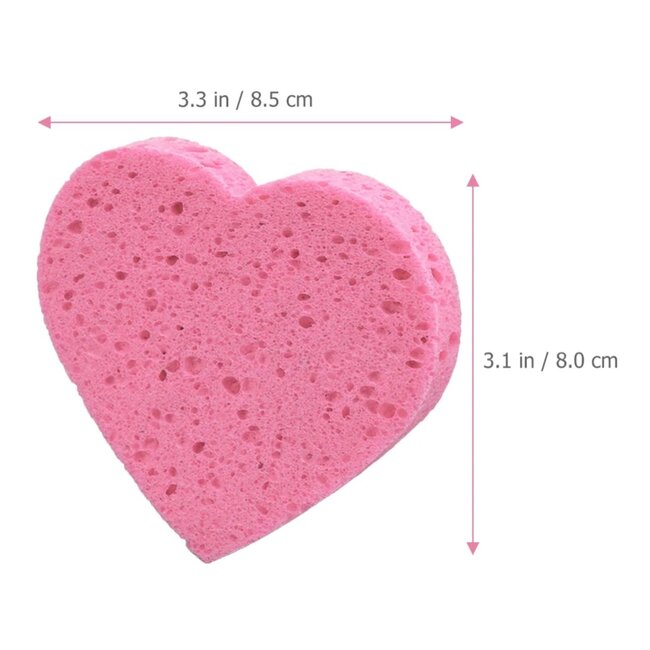 Me.Shop Éponges de Nettoyage ❤ Cœur Rose