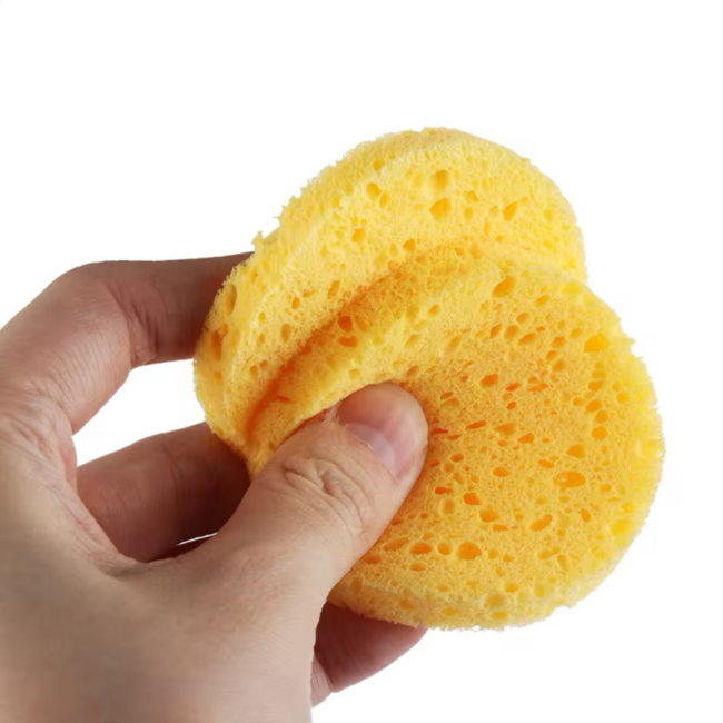 Me.Shop Éponges de Nettoyage Rondes Jaunes