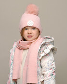 Le Chic Meisjes Rosa Muts & Sjaal