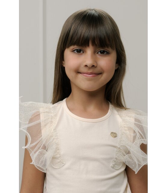 Le Chic Meisjes T-Shirt Noblesse crème