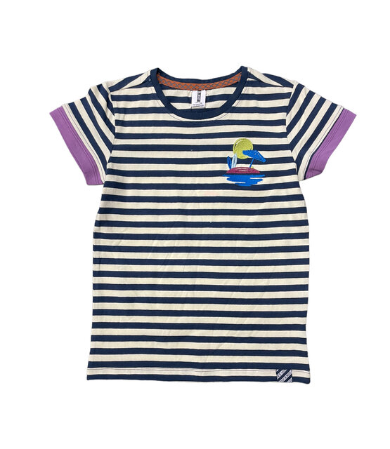 B Nosy Jongens T-Shirt Floris paarse rand