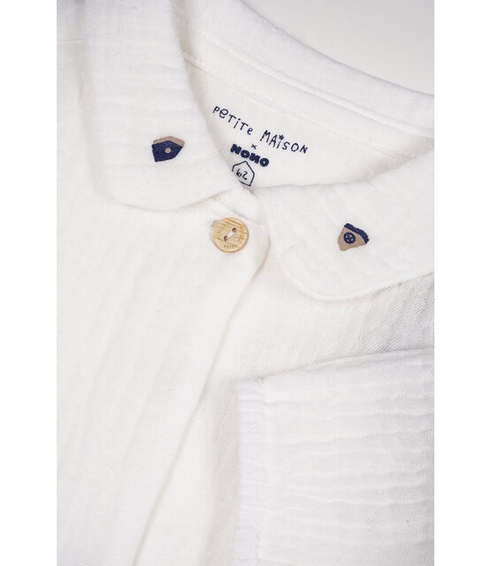 NONO Petite Maison Kati mousseline blouse met ronde kraag