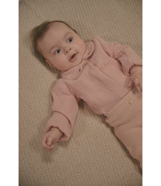 NONO Petite Maison Kati mousseline blouse met ronde kraag