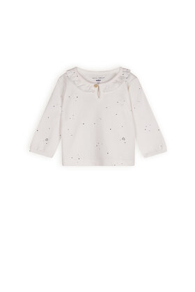 NONO Petite Maison Kaya t-shirt met lange mouwen en ruches bij de hals