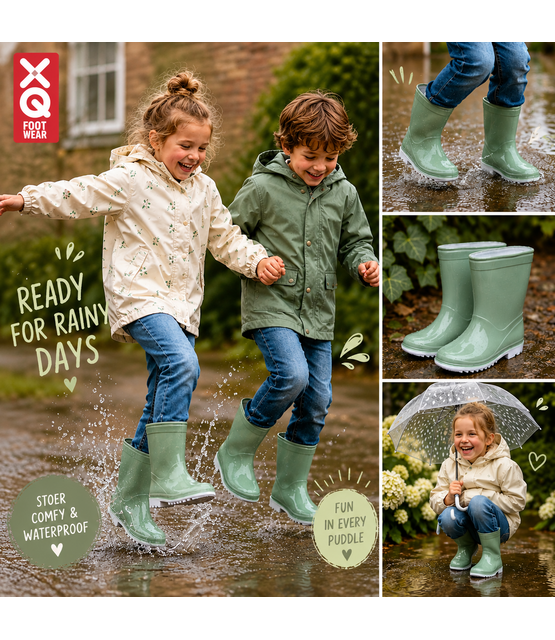 XQ Kids Rain Boots Plain