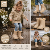 XQ KIDS RUBBER RAIN BOOTS  FUR