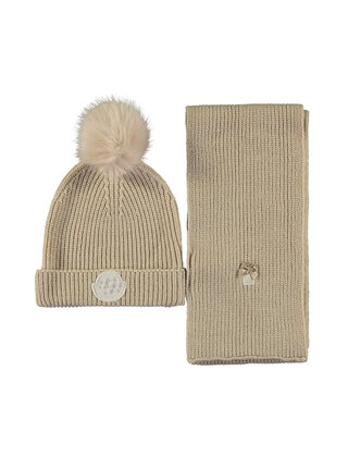 Le Chic Meisjes Rosa Muts & Sjaal