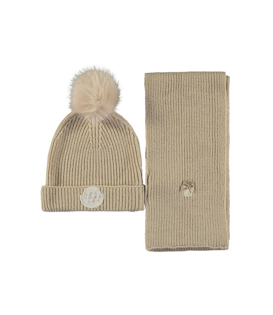 Le Chic Meisjes Rosa Muts & Sjaal