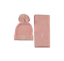 Le Chic Meisjes Rosa Muts & Sjaal