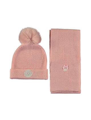 Le Chic Meisjes Rosa Muts & Sjaal