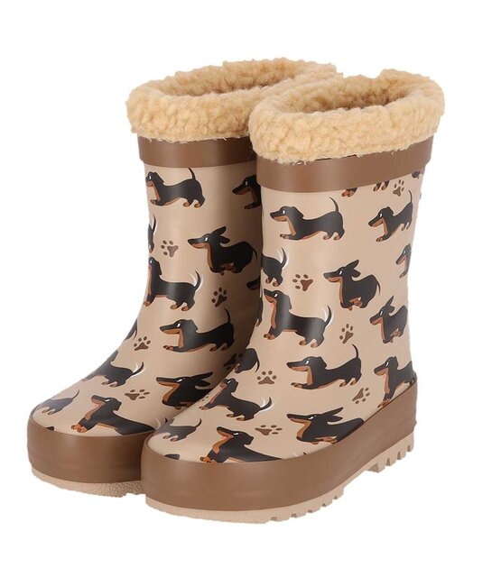 XQ Footwear Regenlaarzen kids Fake Fur voering/ Print