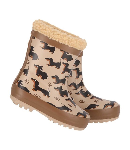 XQ Footwear Regenlaarzen kids Fake Fur voering/ Print