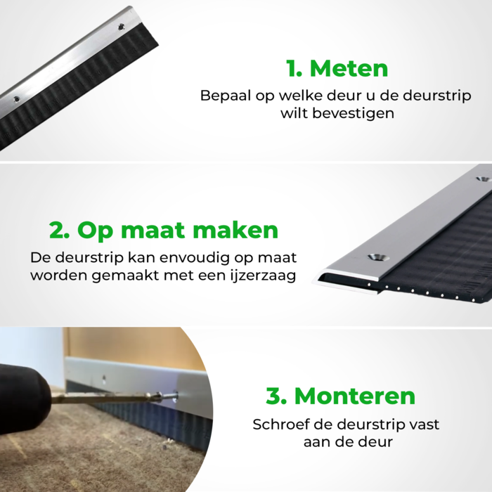 Raxit Deurstrip 40mm met bevestiging - 1 meter