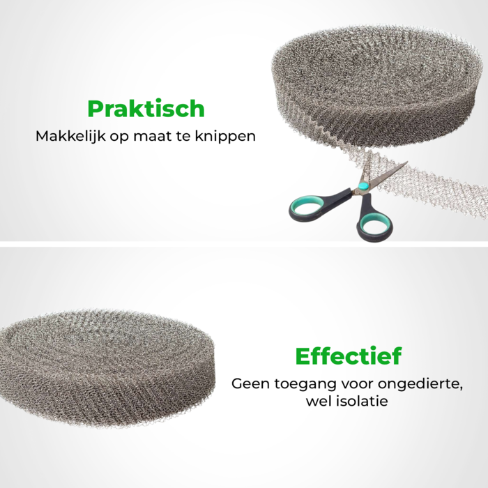 VerminBuster Muizengaas RVS - 1m x 5cm