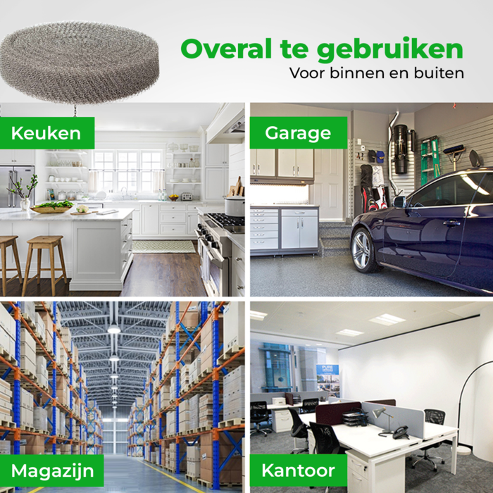 VerminBuster Muizengaas RVS - 1m x 5cm