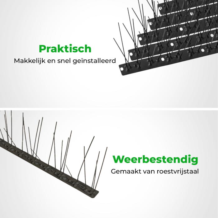 VerminBuster Duivenpinnen RVS Zwart - 1 meter