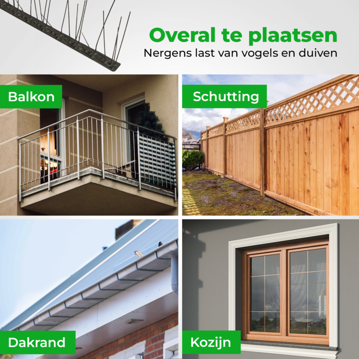 VerminBuster Duivenpinnen RVS Zwart - 1 meter