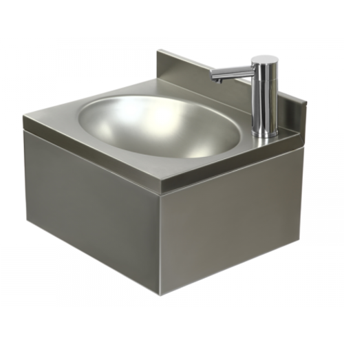 Umywalka 400x350x(h)220 mm, odpływ centralny, z baterią elektryczną zasilaną bateriami alkalicznymi