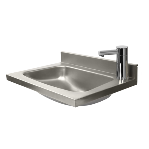 Umywalka 500x350 mm, odpływ centralny, z baterią elektryczną zasilaną bateriami alkalicznymi