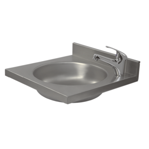 Umywalka 400x350 mm, odpływ centralny, stojąca bateria z tradycyjnym uchwytem