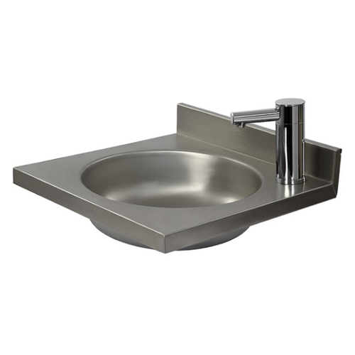 Umywalka 400x400 mm, odpływ centralny, z baterią elektryczną zasilaną zasilaczem 230/6V